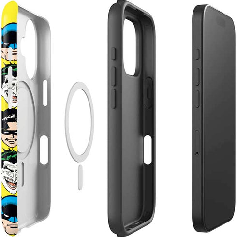 DC Comics Batman Vintage Character Pattern - Joker and Robin iPhone 16 Magsafe Impact Case